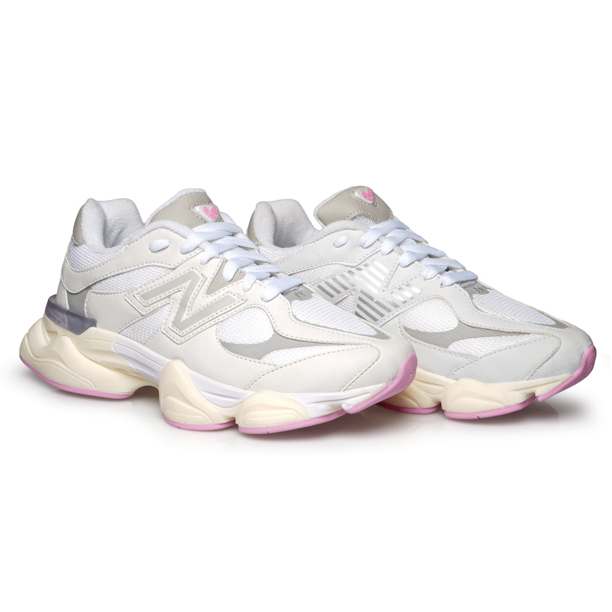 New balance 9060 (Branco/cinza/rosa bb)